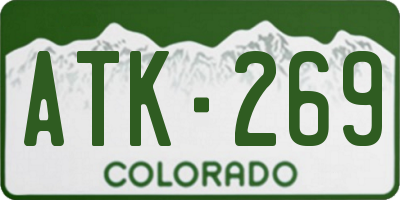 CO license plate ATK269