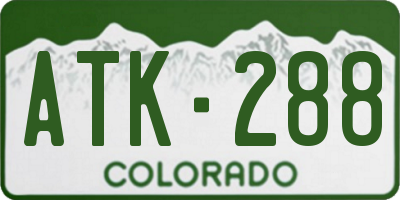 CO license plate ATK288