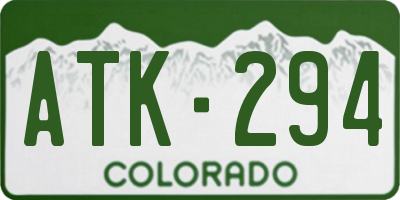 CO license plate ATK294