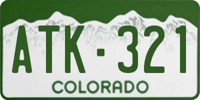 CO license plate ATK321