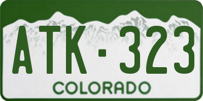 CO license plate ATK323