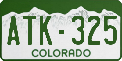 CO license plate ATK325