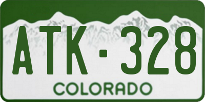 CO license plate ATK328