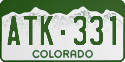 CO license plate ATK331