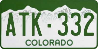 CO license plate ATK332