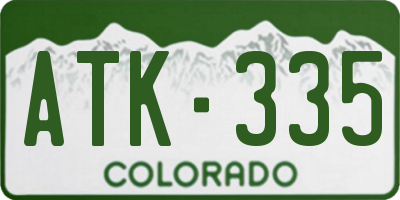 CO license plate ATK335