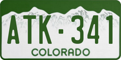 CO license plate ATK341