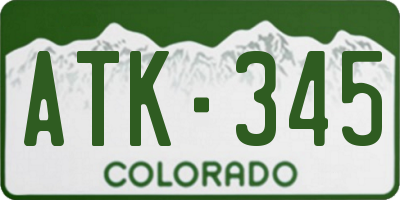 CO license plate ATK345