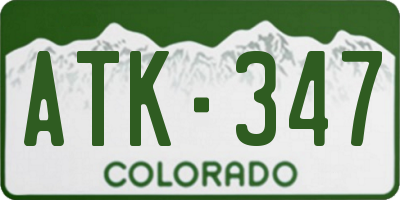 CO license plate ATK347