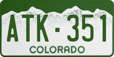 CO license plate ATK351