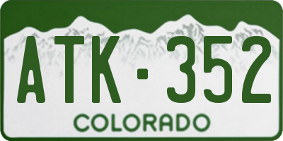 CO license plate ATK352