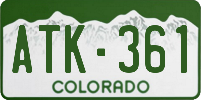 CO license plate ATK361
