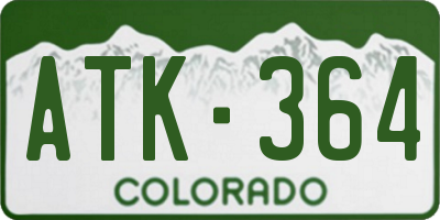 CO license plate ATK364