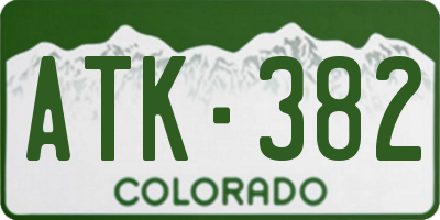 CO license plate ATK382