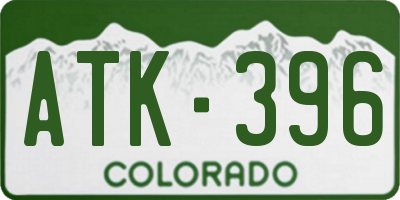 CO license plate ATK396