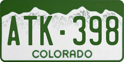 CO license plate ATK398