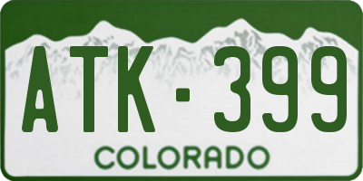 CO license plate ATK399