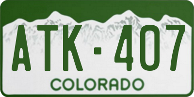 CO license plate ATK407