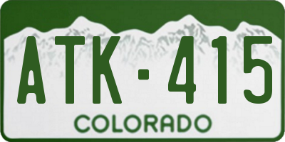CO license plate ATK415
