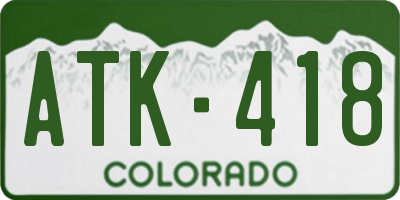 CO license plate ATK418