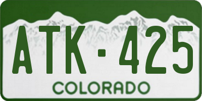 CO license plate ATK425