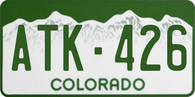 CO license plate ATK426