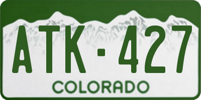 CO license plate ATK427