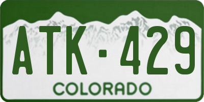 CO license plate ATK429