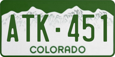 CO license plate ATK451
