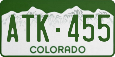 CO license plate ATK455