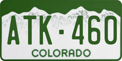 CO license plate ATK460