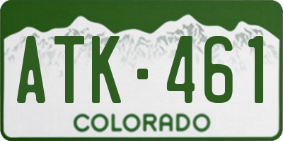 CO license plate ATK461