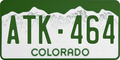 CO license plate ATK464