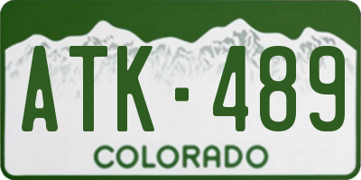 CO license plate ATK489