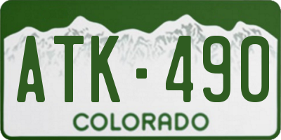 CO license plate ATK490