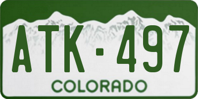 CO license plate ATK497