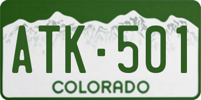 CO license plate ATK501