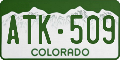 CO license plate ATK509