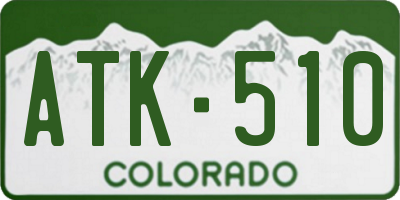 CO license plate ATK510