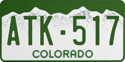 CO license plate ATK517