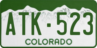 CO license plate ATK523