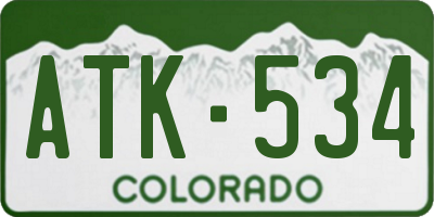 CO license plate ATK534