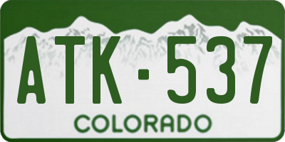 CO license plate ATK537