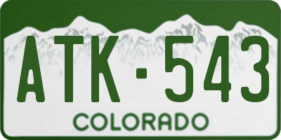 CO license plate ATK543