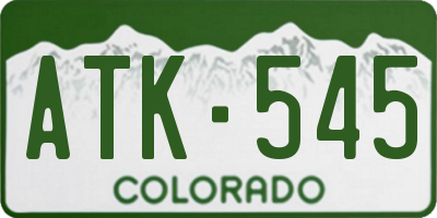 CO license plate ATK545