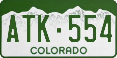 CO license plate ATK554