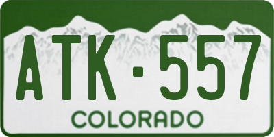 CO license plate ATK557