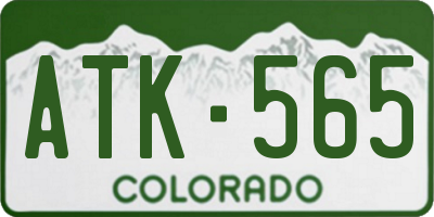 CO license plate ATK565