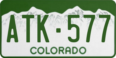 CO license plate ATK577