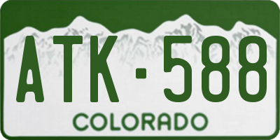 CO license plate ATK588